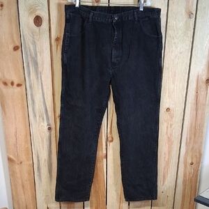 Mens Rustler Black Jeans Size 42 X 32 Cowboy Western